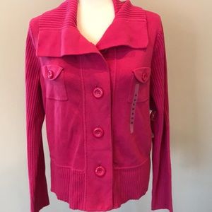 NWT Jones New York Sport XL Button Cable Cardigan